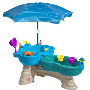 Step2 Spill and Splash Watertafel - Met 11 accessoires en parasol - Waterspeelgoed voor kind - Activiteitentafel met water voor de tuin / buiten