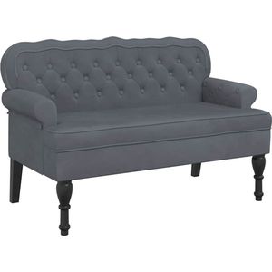 vidaXL Bankje - Fluweel - Donkergrijs - 119,5x64,5x75 cm Donker Grijs Bank - Velvet Bank - Design Bank - Luxe Bank - Comfortabele Bank