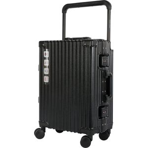 A To Z Traveller Cabilux - Handbagage 55cm - Luxe Aluminium - 35L - Zwart - TSA Slot