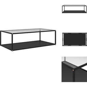 vidaXL Banktafel - Banktafels - Bijzettafel - Bijzettafels - Salontafel 120x60x35 cm gehard glas transparant en zwart