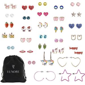 Luxore 30 Paar Kinder Eenhoorn Oorbellen set – Magic Unicorn & Paarden - Oorknopjes, Oorringen & Oorstekers – Meisjes Sieraden - Cadeautje