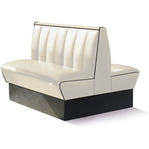 Bel Air Dinerbank Double Booth HW-120DB Off White and Black
