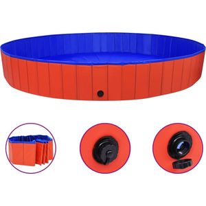 The Living Store Hondenzwembad inklapbaar 300x40 cm PVC rood - Speelgoed voor dieren
