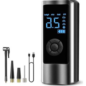 Elektrische Fietspomp - Fietspomp Draagbare elektronische luchtpomp 150 psi fietspomp elektrisch 6000 mAh draagbare fietspomp voor alle ventielen met digitaal lcd-ledlicht mini-compressor voor auto motorfiets fiets ballen