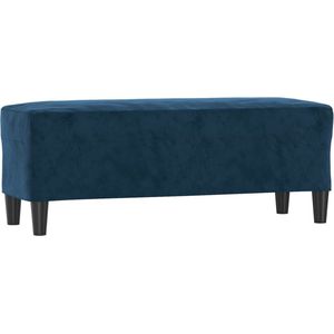 vidaXL Bankje - Fluweel Blauw - 100x35x41 cm Fluweel Bank - Blauwe Bank - Salonbank - Kleine Bank - Bijzettafel - Woonaccessoires