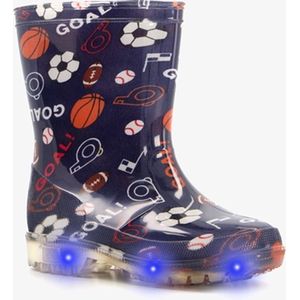 Kinder regenlaarzen sport met lichtjes - Blauw - 100% stof- en waterdicht - Maat 23