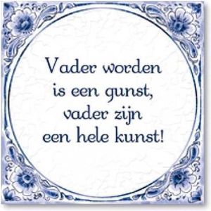 Paper Dreams Spreukentegel Vader Worden 15 Cm Keramiek Blauw