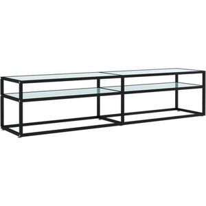 VidaXL TV-meubel 180x40x40,5 cm Gehard Glas Witmarmerkleurig