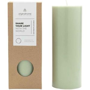 Original Home Stompkaars - Pillar Candle Green - 20 cm - 100 branduren