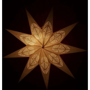 Kerstster met verlichtingsset nr. 60 - Witte ster ""White flower"" - Kerstverlichting - Kerstdecoratie - Ø 60 cm - Kerst