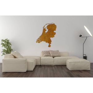 NEDERLAND PROVINCIES - WARM HOUT - 100 x 60 CM  - HOUTEN WANDDECORATIE - WANDKAART - MUURDECORATIE - WALL ART - LANDKAART NEDERLAND - COUNTRY MAP -  HOUT - HOLLAND