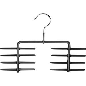 TopHangers [Set van 3] Praktische metalen kledinghanger voorzien van zwarte anti-slip coating ideaal voor stropdassen | Gecertificeerd als 'Eco friendly' en 'Skin friendly'