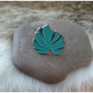 Enamel pin, kleding pin, broche, Groen tropisch blad