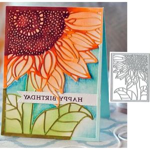 Frame Metalen Die Cuts Voor Kaarten Maken - Hart Bloem Blad Frame Kaarten Snijden Dies Cut Stencils DIY Scrapbooking Album Embossing Papier Kaart Embossing Craft met Zonnebloem
