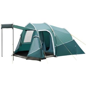 Tent voor 3 personen, waterdicht, 3000 mm, met voortent, raam, tunneltent, familietent, festivaltent voor camping, reizen, trekking, tuin