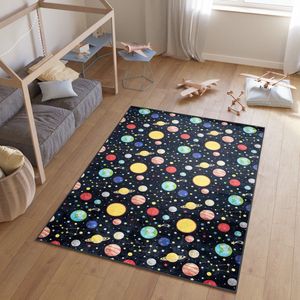 Tapiso Emma Vloerkleed Kinderkamer Jeugdkamer Heelal Jongen Tapijt- 80x150