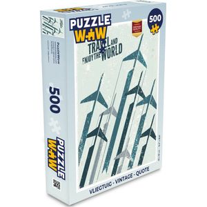 Puzzel Vliegtuig - Vintage - Quote - Legpuzzel - Puzzel 500 stukjes