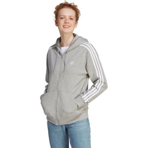 adidas Sportswear Essentials 3-Stripes French Terry Regular Ritshoodie - Dames - Grijs- M