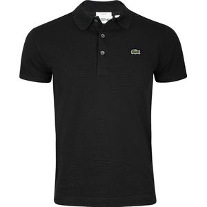Lacoste Black Light Jersey Polo Shirt Heren Sportpolo casual - Maat M  - Heren - zwart