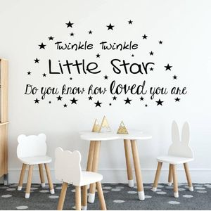 Twinkle Twinkle Little Star - Geel - 80 x 43 cm - taal - engelse teksten baby en kinderkamer - teksten en gedichten baby en kinderkamer alle