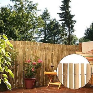 Balkonscherm van gespleten bamboe - Bamboe mat voor privacy op balkon incl. bevestigingsmateriaal -Bamboo- natuurlijk - Balcony screen