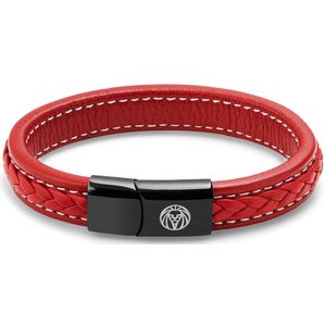Lucleon - Heren - Leer Armband - Rood