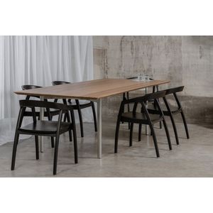 Zwart houten eetkamerstoel - premium kwaliteit - luxe design stoel voor de woonkamer - teakhout - ultiem comfort - modern landelijk design - hoogwaardig teakhout