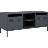 vidaXL - Tv-meubel - 101,5x39x43,5 - cm - koudgewalst - staal - antracietkleurig