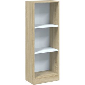 vidaXL Boekenkast - 3 Schappen - Wit/Eiken - 40x24x109 cm Boekenkast - Boekenkasten - Kast - Kasten