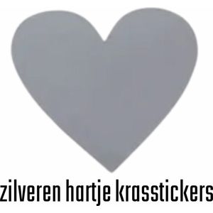 Krasstickers - Zelf krasplaatjes maken - Kraskaart Sticker - Hartjes - Zilver - 6-7cm - 10 stuks