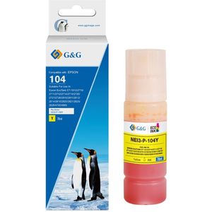 G&G 104 XL Inkt Geschikt voor Epson 104 EcoTank Inktflessen -Geel - Hoge Capaciteit