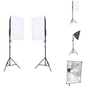 vidaXL Studiolampen LED - 40 x 60 cm - Energiebesparend - Uitstekende prestaties - Diverse toepassingen - Multifunctioneel statief - 2 x Softbox - Fotostudio Set