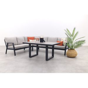Viento/Darwin lounge-/diningset (4-delig) - Royal Grey/Antraciet