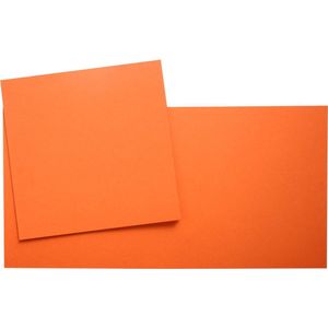 Vierkante Kaarten Set - 13,5 x 13,5 cm - 40 Kaarten en 40 witte Enveloppen – Oranje - Maak wenskaarten voor elke gelegenheid