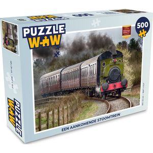 Puzzel Een aankomende stoomtrein - Legpuzzel - Puzzel 500 stukjes