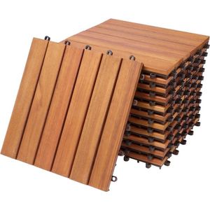 11x Houttegel 1m² - Eucalyptushout - 30x30cm - FSC®-gecertificeerd