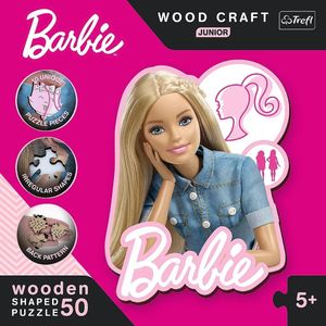 Trefl - Puzzles - ""Wood Craft Junior"" - Beautiful Barbie / Mattel, Barbie_FSC Mix 70%