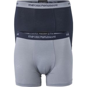 Emporio Armani Boxers Essential Core (2-pack) - heren boxers normale lengte - blauw en grijs - Maat: XL