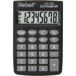 Rebell calculator - HC108 BX - zwart - 8 digit - RE-HC108-BX