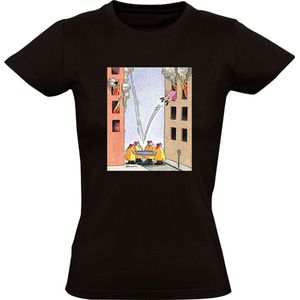 Brandweer Dames T-shirt - vuur - vrouw - flat - grappig