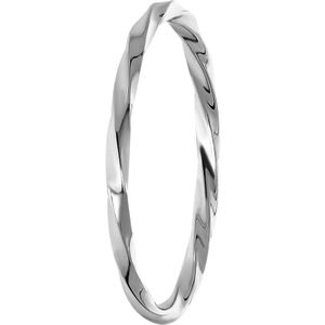 Lucardi Dames Ring twist - Ring - Cadeau - Echt Zilver - Zilverkleurig
