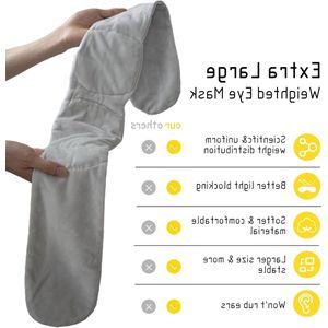 Verstelbaar zwaartekracht slaapmasker 100% verduisterend - geschikt voor reizen (Grijs)