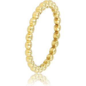 My Bendel - Gouden ring met bolletjes - Leuke 2,5 mm bolletjes ring goud gemaakt van mooi blijvend edelstaal - Met luxe cadeauverpakking