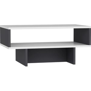 In And OutdoorMatch Salontafel Giggs - 36,4x80x45 cm - Wit en Antraciet - Modern Design - Spaanplaat