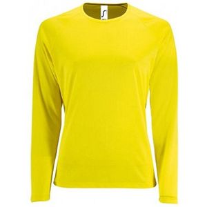 SOLS Dames/dames Sportief T-Shirt met lange mouwen (Neon geel)