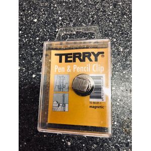 Terry Clip voor 1 pen of potlood zilver magnetisch