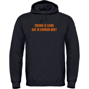 EK kleding hoodie zwart L - Dronk je soms dat ik denken ben? - soBAD. | Oranje hoodie dames | Oranje hoodie heren | Oranje sweater | Oranje | EK | Voetbal | Nederland