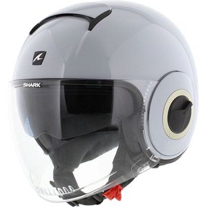 Shark Nano jethelm glans wit zilver XS - Motorhelm / luxe scooterhelm