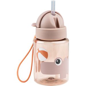 Done by deer siliconen drinkbeker met rietje playground Croco - roze