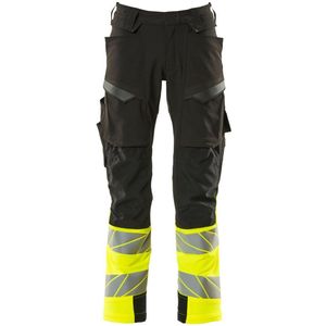 Mascot Accelerate Safe Broek met kniezakken 19179-511 - Zwart/hi-vis geel